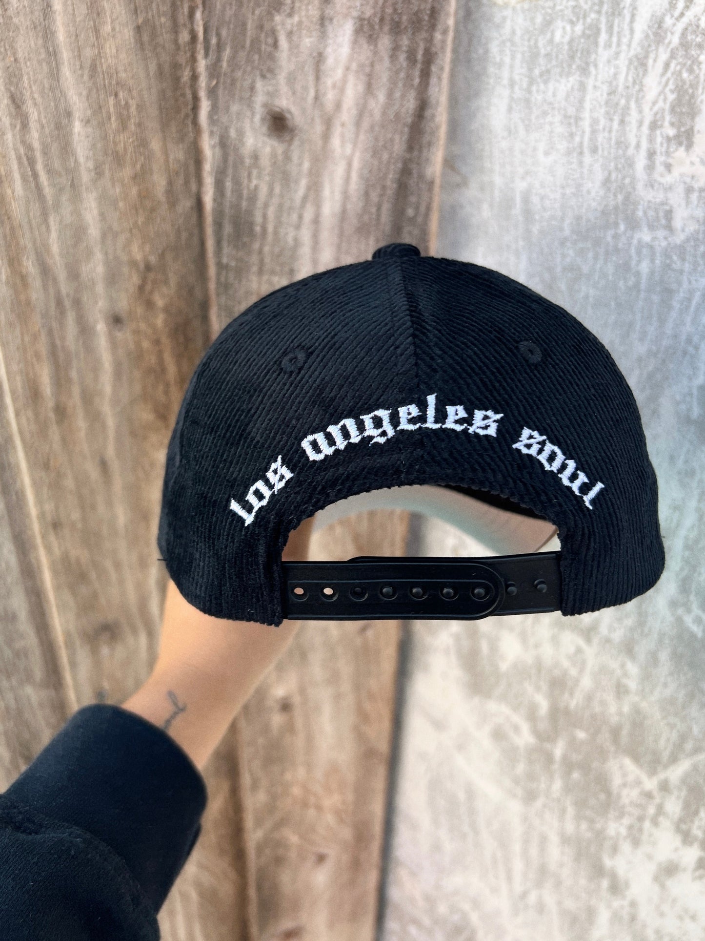 LA Flame Hat Youth- Black Corduroy