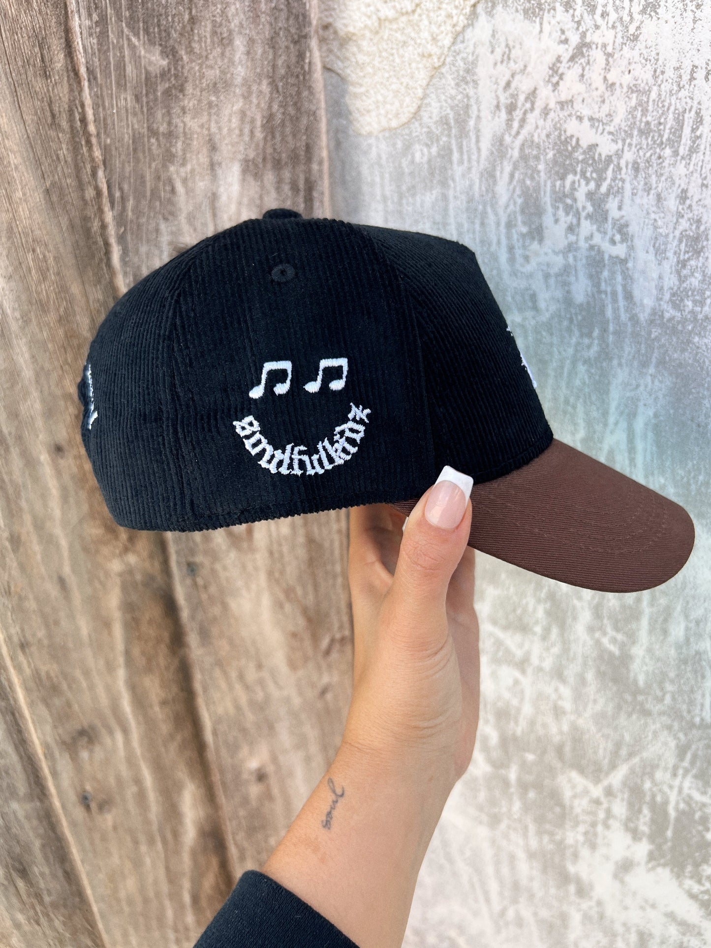 LA Flame Hat Youth- Black Corduroy